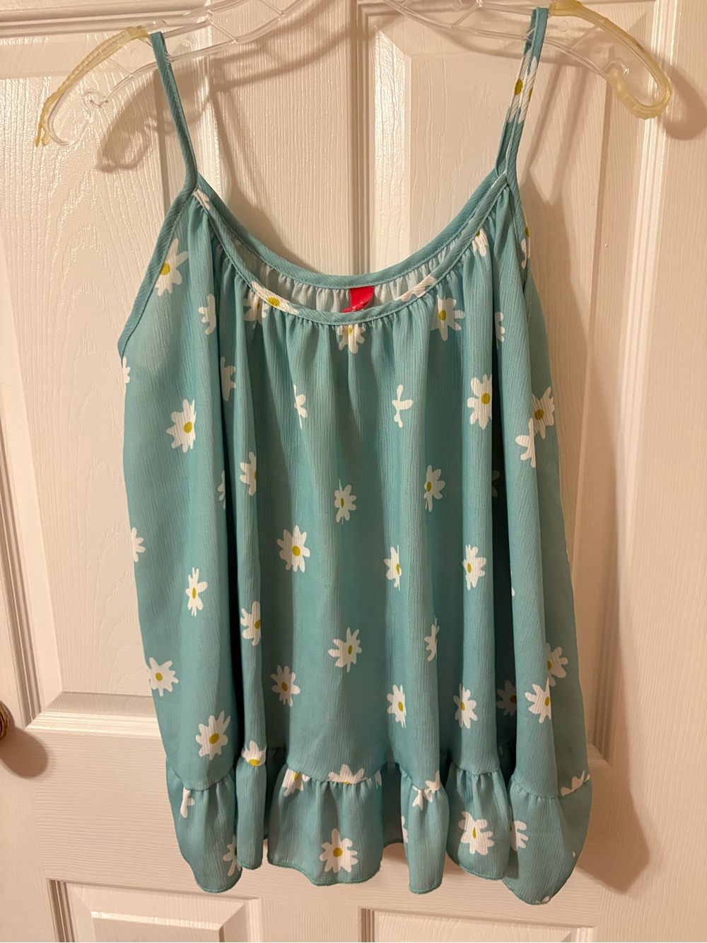Daisy Print Spaghetti Strap Camisole - Teal